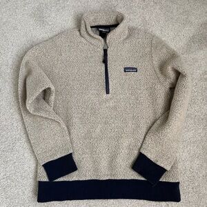 Patagonia Women’s Beige/Gray Sweater with Navy Accents - LIKE NEW